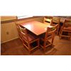 Image 1 : 4 SOLID WOOD CHAIRS WITH CLOTH SEAT