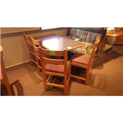 4 SOLID WOOD CHAIRS WITH CLOTH SEAT
