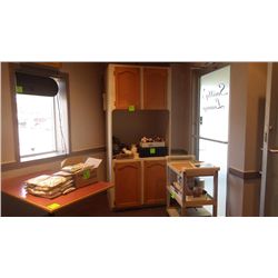 1 FOUR DOOR CUPBOARD WITH TWO LOCKING DOORS (88" HIGH BY 38" WIDTH)