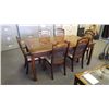 Image 1 : 70L X 40W  SOLID WOOD TABLE WITH LEAF INSERTED AND 6 SOLID WOOD CHAIRS