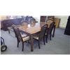 Image 2 : 70L X 40W  SOLID WOOD TABLE WITH LEAF INSERTED AND 6 SOLID WOOD CHAIRS