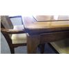 Image 3 : 70L X 40W  SOLID WOOD TABLE WITH LEAF INSERTED AND 6 SOLID WOOD CHAIRS