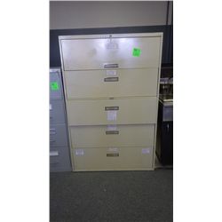 5 DRAWER FILING CABINET 36W X 66H X 18D. CABINET IS AT GRASSWOOD OFFICE