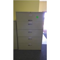 5 DRAWER FILING CABINET 36W X 66H X 18D. CABINET IS AT GRASSWOOD OFFICE