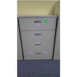 4 DRAWER FILING CABINET 36W X 52H X 18D. CABINET IS AT GRASSWOOD OFFICE