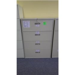 4 DRAWER FILING CABINET 36W X 52H X 18D. CABINET IS AT GRASSWOOD OFFICE