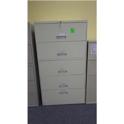 5 DRAWER FILING CABINET 36W X 66H X 18D. CABINET IS AT GRASSWOOD OFFICE