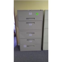 5 DRAWER FILING CABINET 36W X 66H X 18D. CABINET IS AT GRASSWOOD OFFICE
