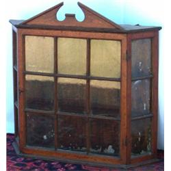 Late C18th / early C19th oak & floral marquetry inlaid glazed wall cabinet with...