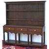 Image 1 : C18th oak 2-part dresser with 2-tier plate-rack above 3 drawers & shaped apron,...