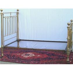 Victorian brass double bedstead, 4'6" wide (see illustration)....