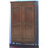 Image 1 : C19th French fruitwood 2-door armoire with ornate brass escutcheons & drawer...