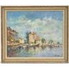 Image 1 : John Ambrose, b. 1931 - QUAYSIDE SCENE - oil on board, 20 by 24ins., in...