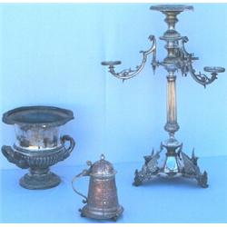 Victorian Elkington silver plated copper tankard of tapering cylindrical form...