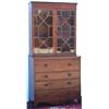 Image 1 : George III mahogany & banded secretaire bookcase, the associated astragal...