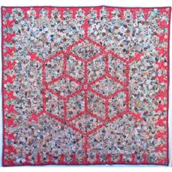 Good Victorian patchwork double quilt, comprising approximately 2,500 hexagonal...