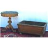 Image 1 : Victorian carved giltwood & slate inset circular topped centre table, on turned...