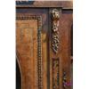 Image 2 : Good quality Victorian figured walnut 'D`-shaped credenza with floral marquetry...