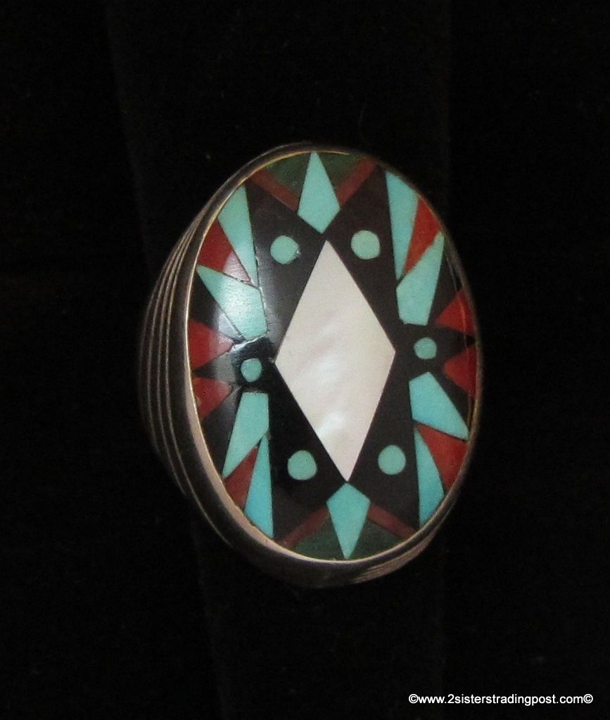Shirley Baca Oval Inlay and Sterling Ring