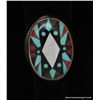 Image 8 : Shirley Baca Oval Inlay and Sterling Ring