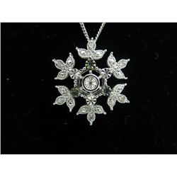 Blue & White Diamond winter snowflake pendant
