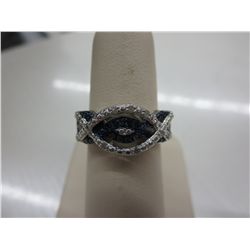 Blue & White Diamond ladies cocktail ring