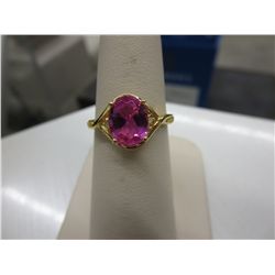 Bubble gum quartz & diamond ladies dinner ring