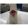 Image 1 : Bubble gum quartz & diamond ladies dinner ring