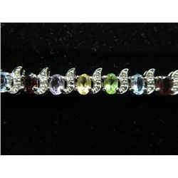Diamond & multi gemstone tennis bracelet