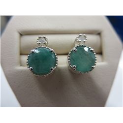 New diamond & emerald .925 silver earrings.