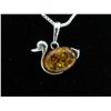 Image 1 : Custom made Baltic amber swan necklace