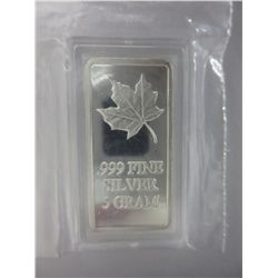 Canadian Maple Leaf mint sealed .999 silver bar