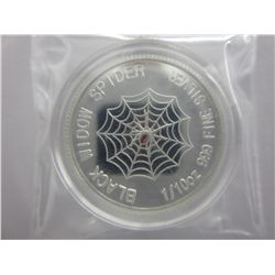 Colourized Black Widow Spider .999 silver round