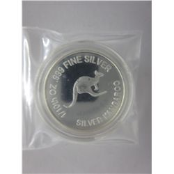 Kangaroo .999 silver bullion art round