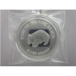 Wombat .999 silver bullion art round