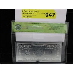 Certified .999 silver bank note.