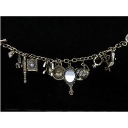 Bronze finished 11 charm bracelet