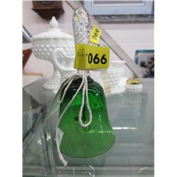 Green and clear glass bell