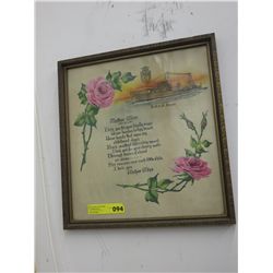Vintage hand painted silk painting