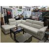 Image 1 : NEW Natuzzi leather sectional - Beige