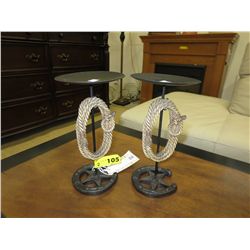 Pair of western style candle holders - 10" tall