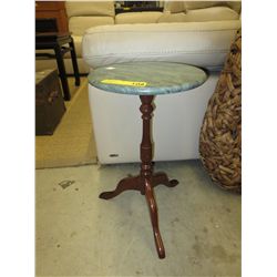 Round marble top accent table