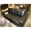 Image 1 : NEW - Black leather 2 cushion contemporary sofa