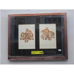 Bill Reid - framed copper foil prints