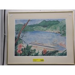 Signed, limited edition print of St Thomas harbor