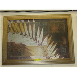 Framed print on board - abstract leaf