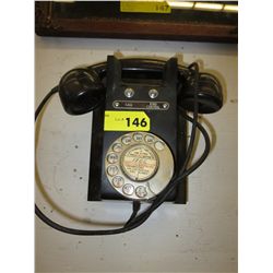 Vintage Bakelite wall dial phone