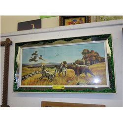 Vintage mirror framed hunting print