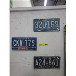 4 Canadian license plates