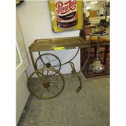 Vintage brass tea trolley w/ removable tray
